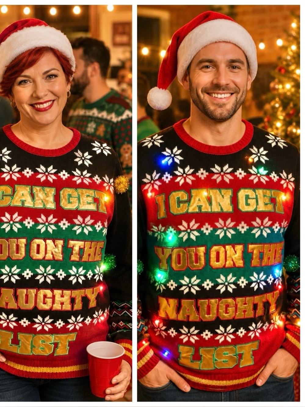 Ugly LED Lighted Unisex Christmas Sweater Spencer’s Workshop Size L NWT